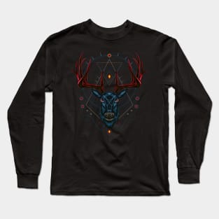 Vector Deer head illustration with ornament Long Sleeve T-Shirt